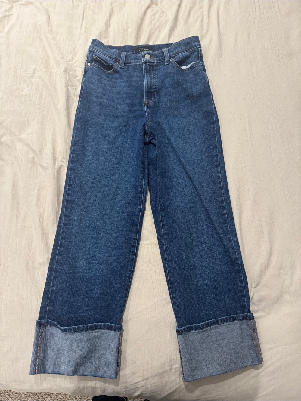 Banana Republic Indigo Straight Cuffed Ankle Jeans